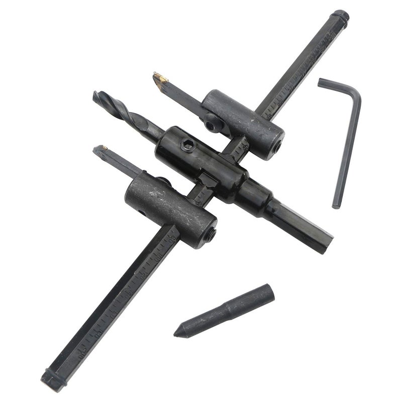 Rowiz 30mm-200mm Adjustable Circle Hole Cutter Set, Heavy Duty Wood Hole Saw Circle Cutter, Hole Saw Drill Bit kit, Wood Working Twist Hole DIY Tools for Woodworking - Image 1